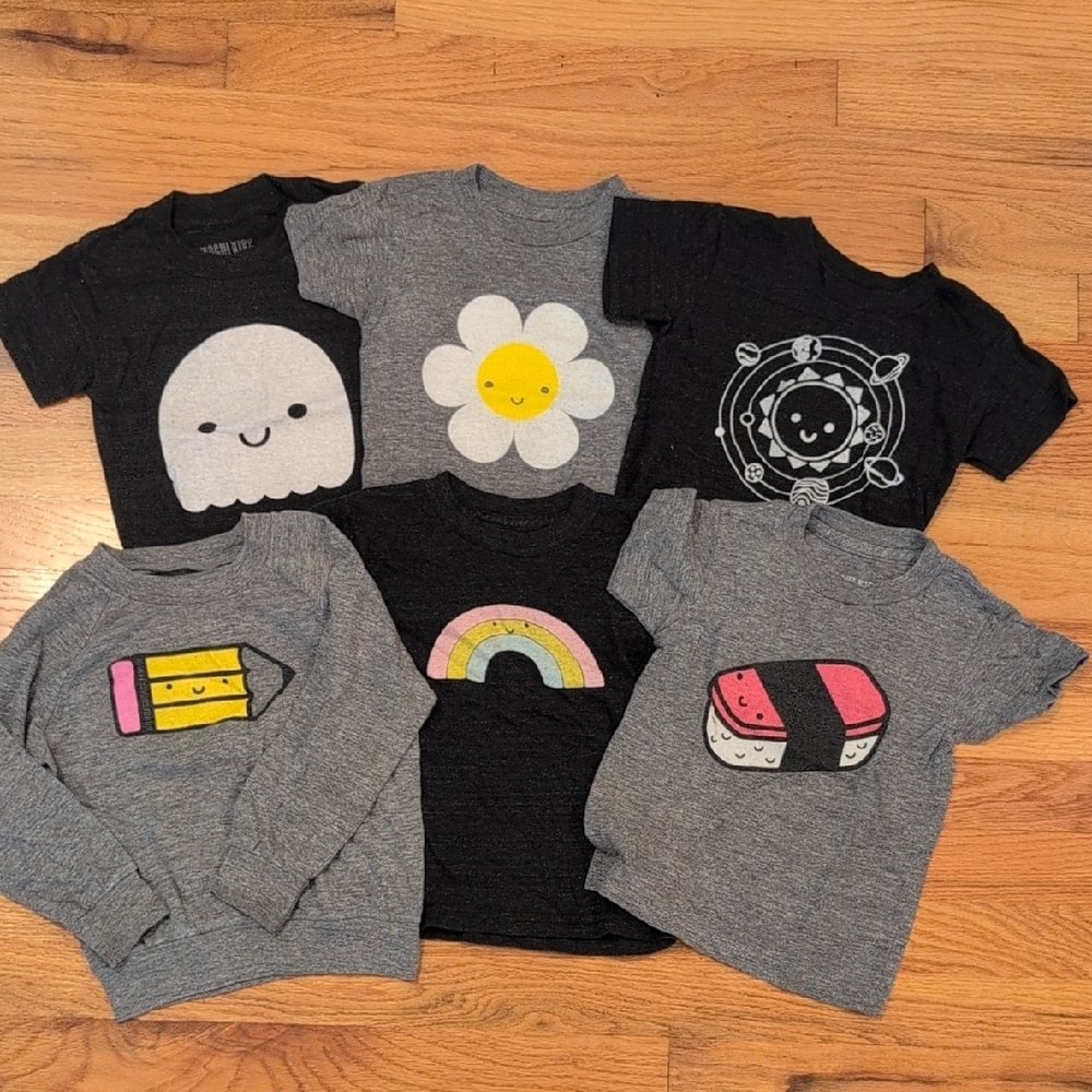 Kids Graphic T-Shirts - Gray and Black